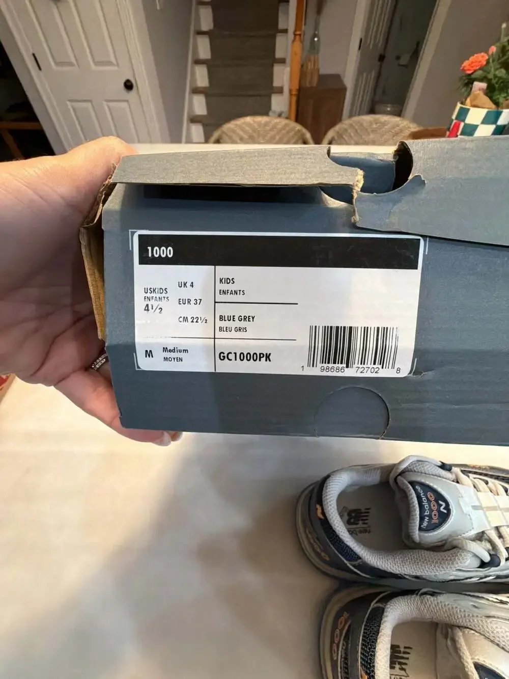 New Balance 1000 Kids Sneakers Blue Grey Size 4.5